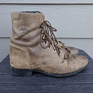 Ariat ATS Heritage Lacer II Brown Leather Lace Up Western Boots Womens 9 Vintage